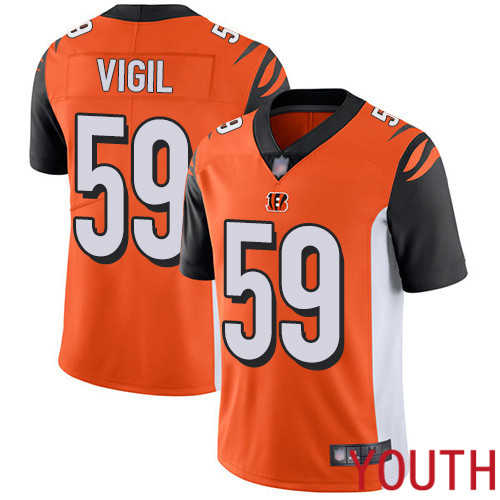 Cincinnati Bengals Limited Orange Youth Nick Vigil Alternate Jersey NFL Footballl 59 Vapor Untouchable